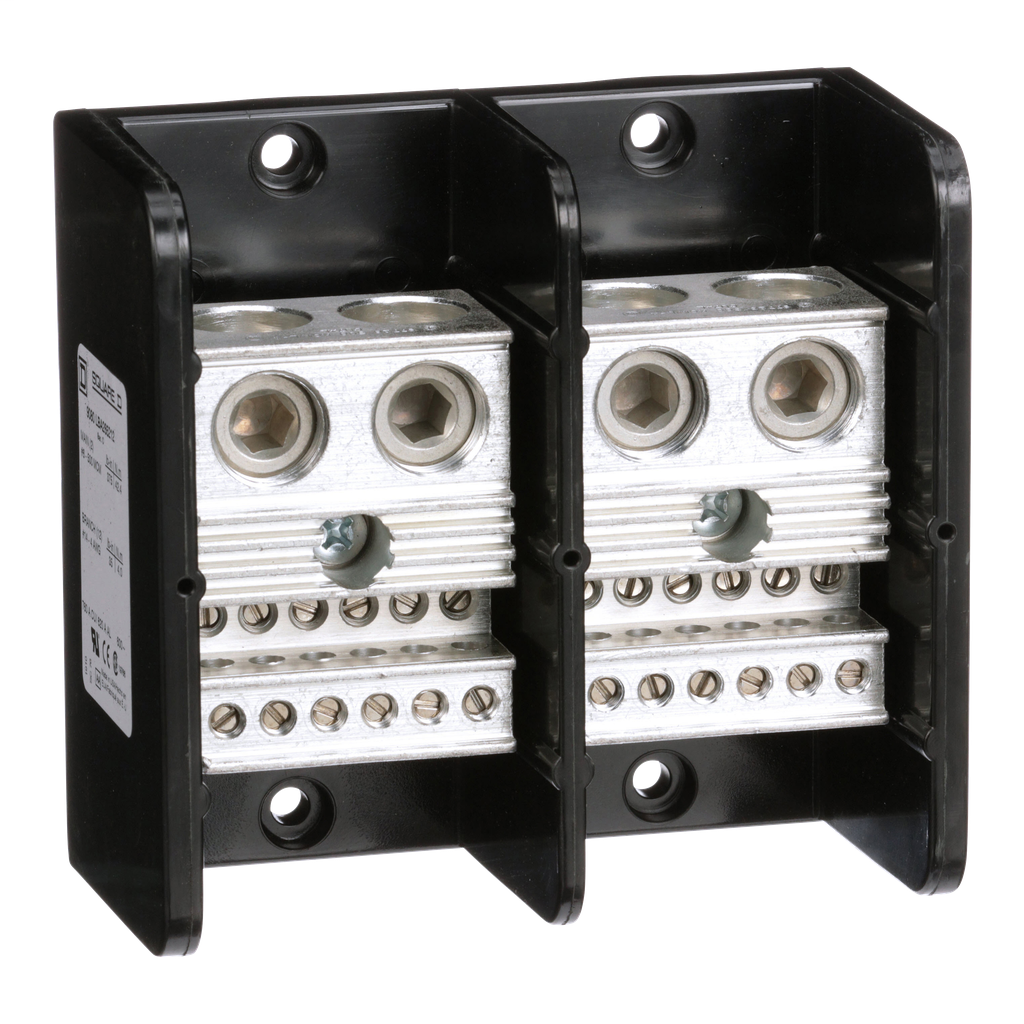 Linergy power distribution block, 2 pole, 2 line, 12 load, 600 V 760 A