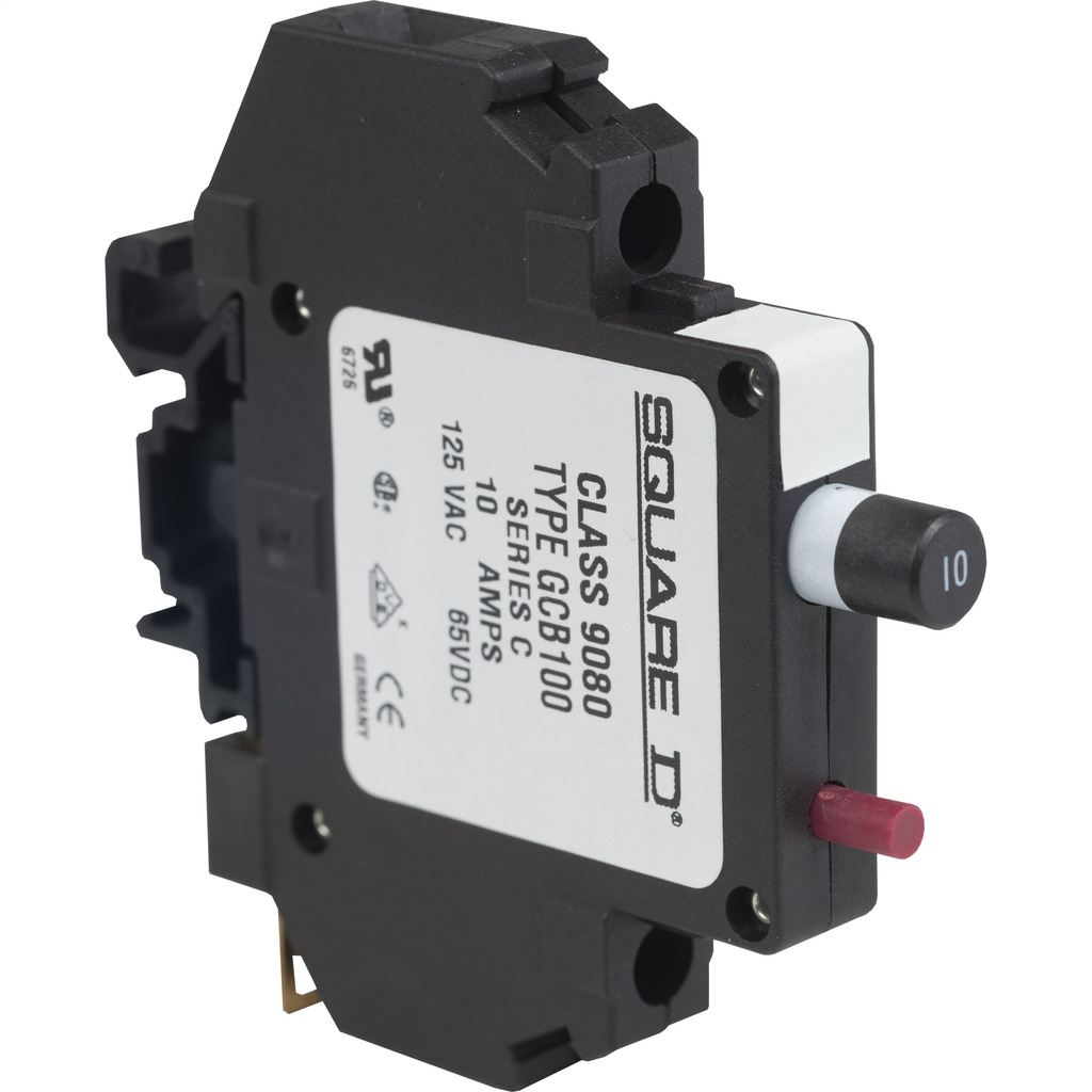 Thermal overcurrent circuit protector, track mount, 10.0