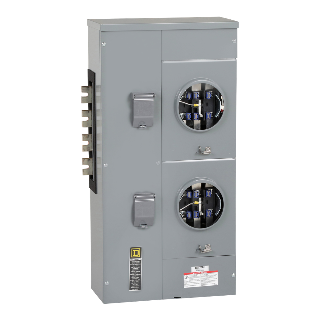 Branch unit, EZ Meter-Pak, 225A, 2 x 7 jaw sockets, 208Y/120VAC, no bypass,  ringless, 1200A Al/Cu busbar – Cuny & Guerber